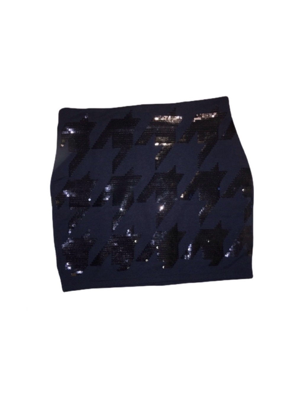 Navy Sequined Mini Skirt